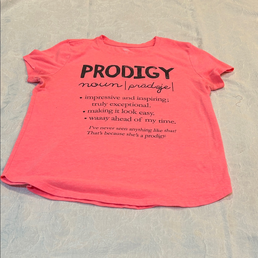 Old Navy Coral Pink "Prodigy" Graphic Tee